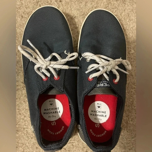 Sperry Kids Bodie Blue Grey & White Canvas Size 3.5 M - Picture 2 of 4